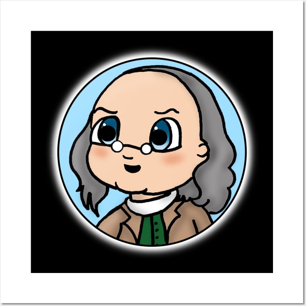 Chibi Ben Franklin Patriot Portrait Wall Art by Aeriskate